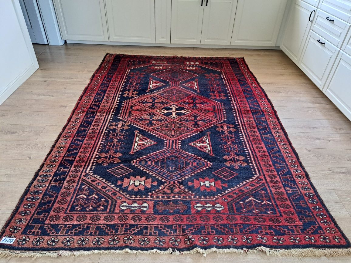 Niespotykany ręcznie tkany wełniany dywan Hamadan 170x260cm nr 1507