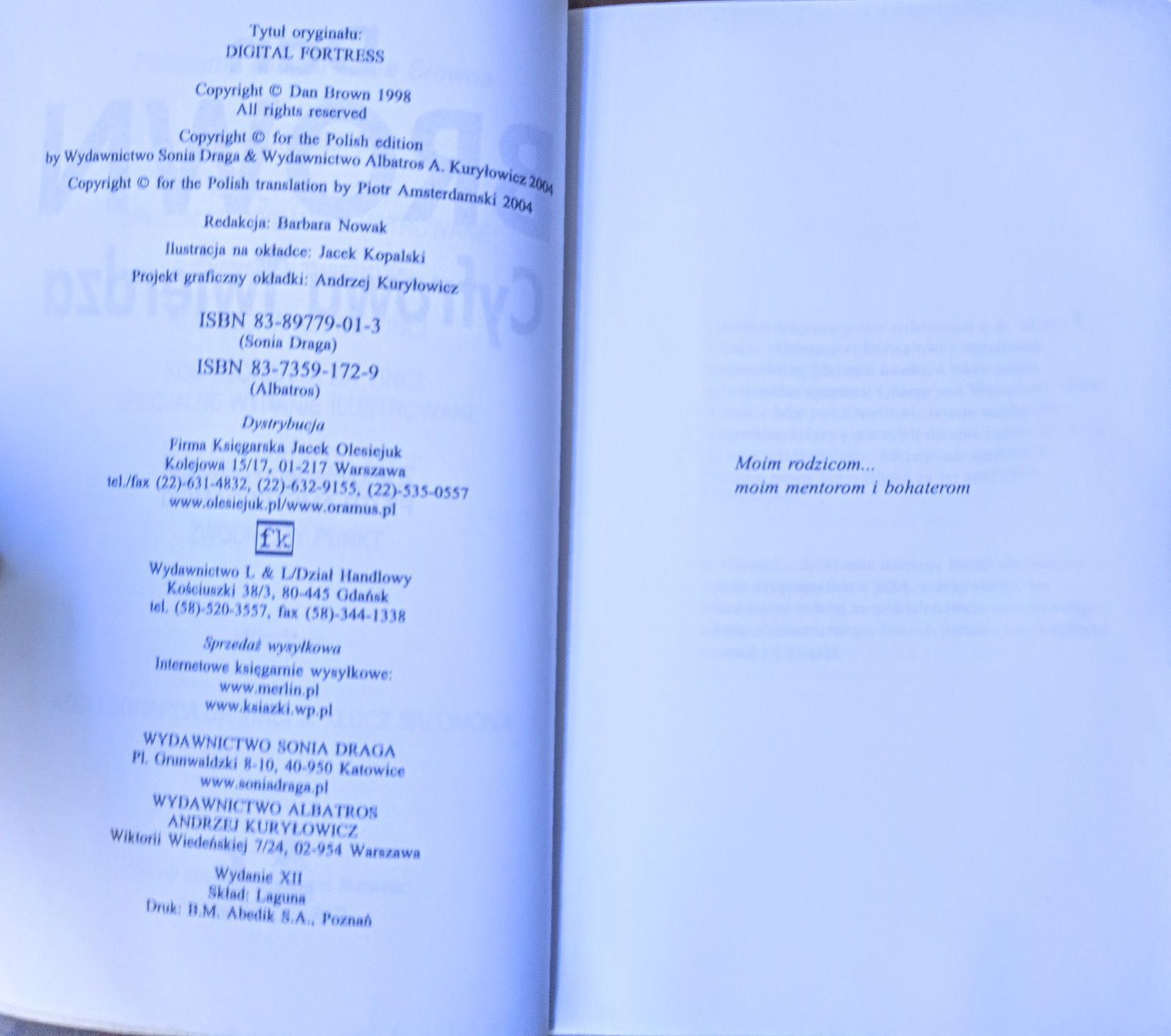 Dan Brown Cyfrowa Twierdza