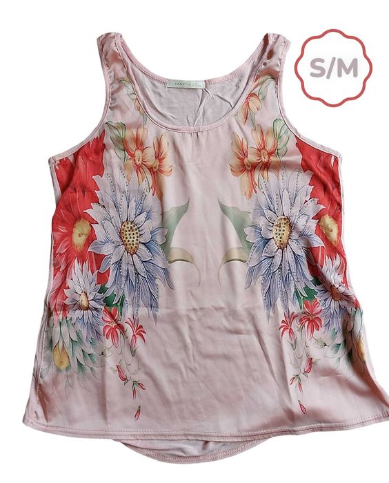Top sem Mangas Flores S M