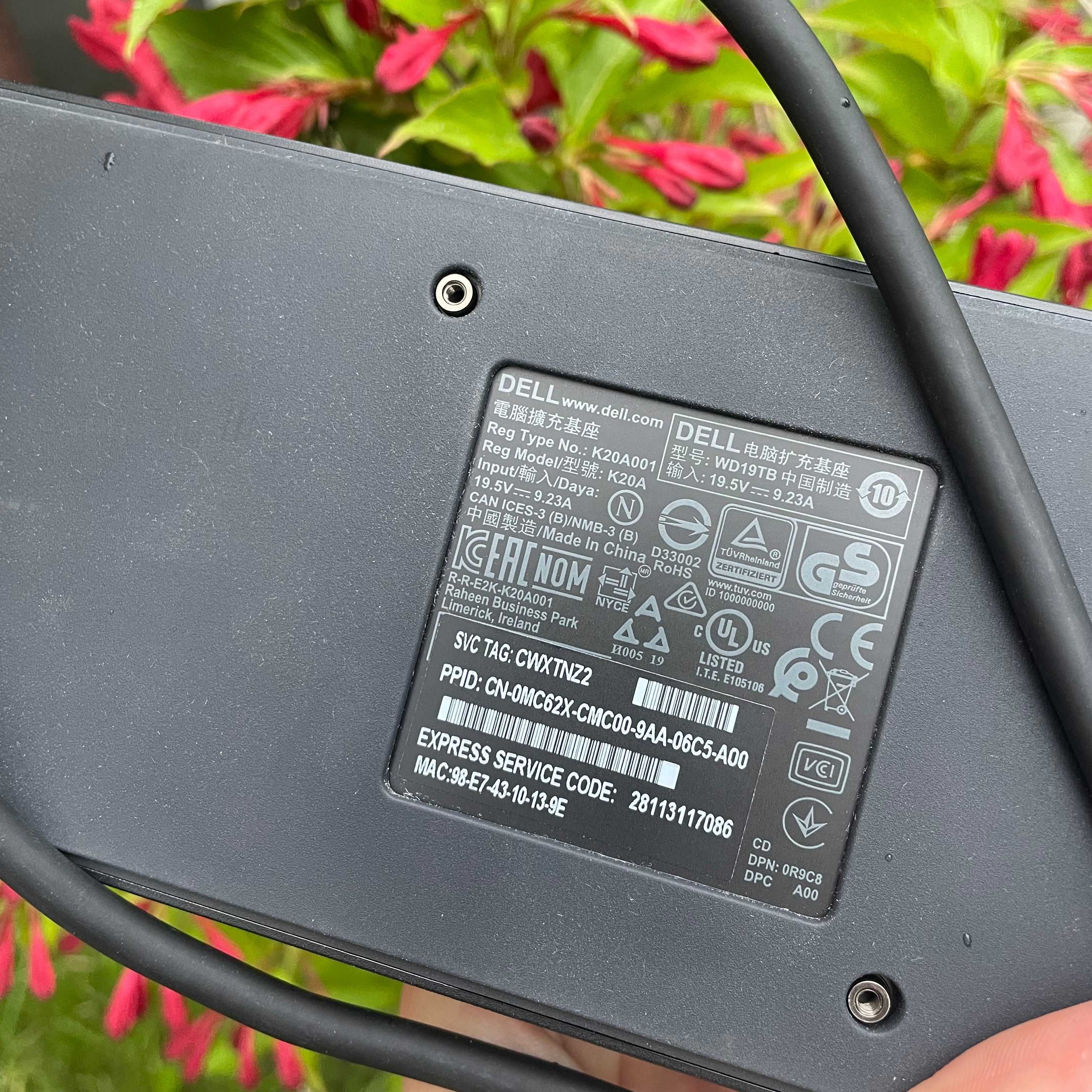 Dell WD19TB K20A | Stacja Dokująca | Thunderbolt | + GRATIS