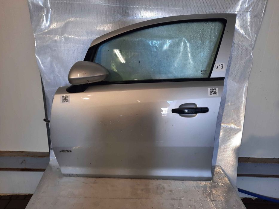 } DRZWI PRZÓD PRZEDNIE LEWE OPEL CORSA D LIFT FL Z157 SREBRNE 5D 5 DRZWI HB