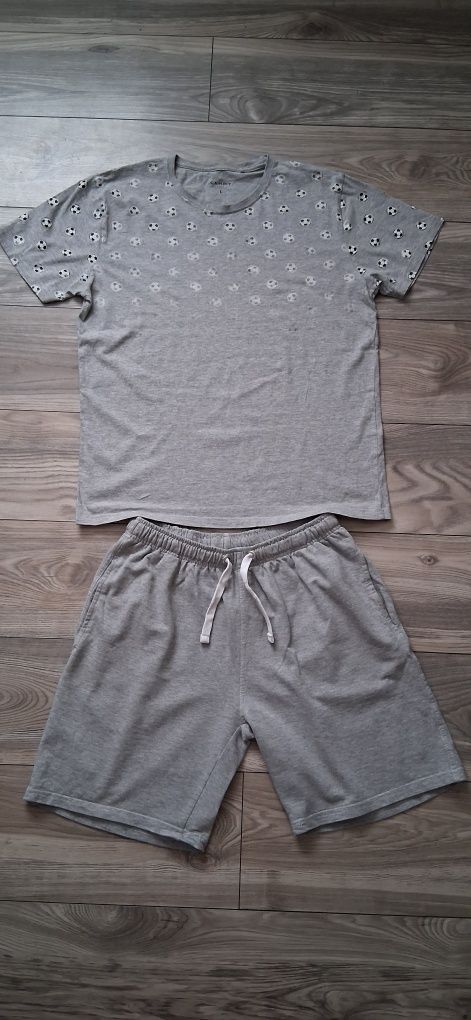 CARRY T-shirt + spodenki męskie M/L szare bawełna.