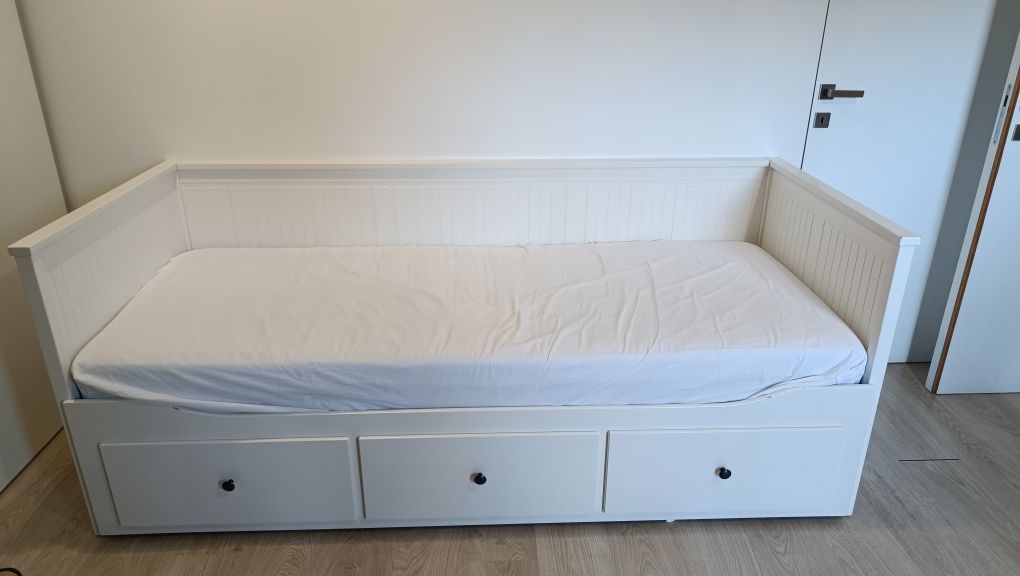 Cama individual/dupla c/ 3 gavetas, branco, 80x200 ikea