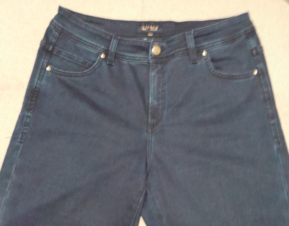 Spodnie Rocks Daisy straight jeans nowe granat elastan XXL/30 XL 44