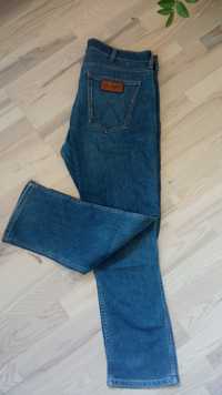 Niebieskie jeansy spodnie jeansowe dżinsy Wrangler W34 L30 brushed por