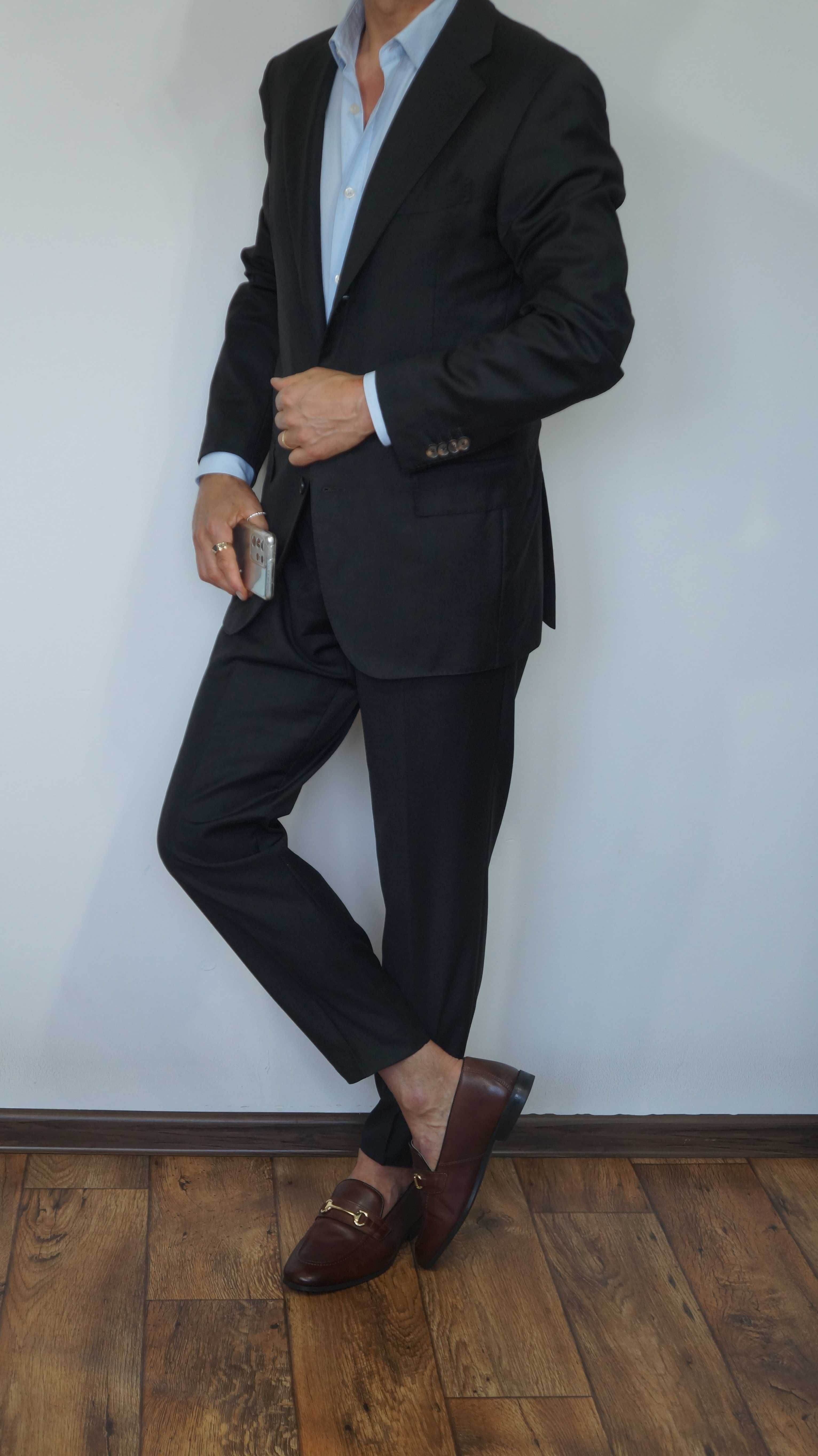 Garnitur Oscar Jacobson Loro Piana Rozmiar 48 Kolor Brąz Głęboki