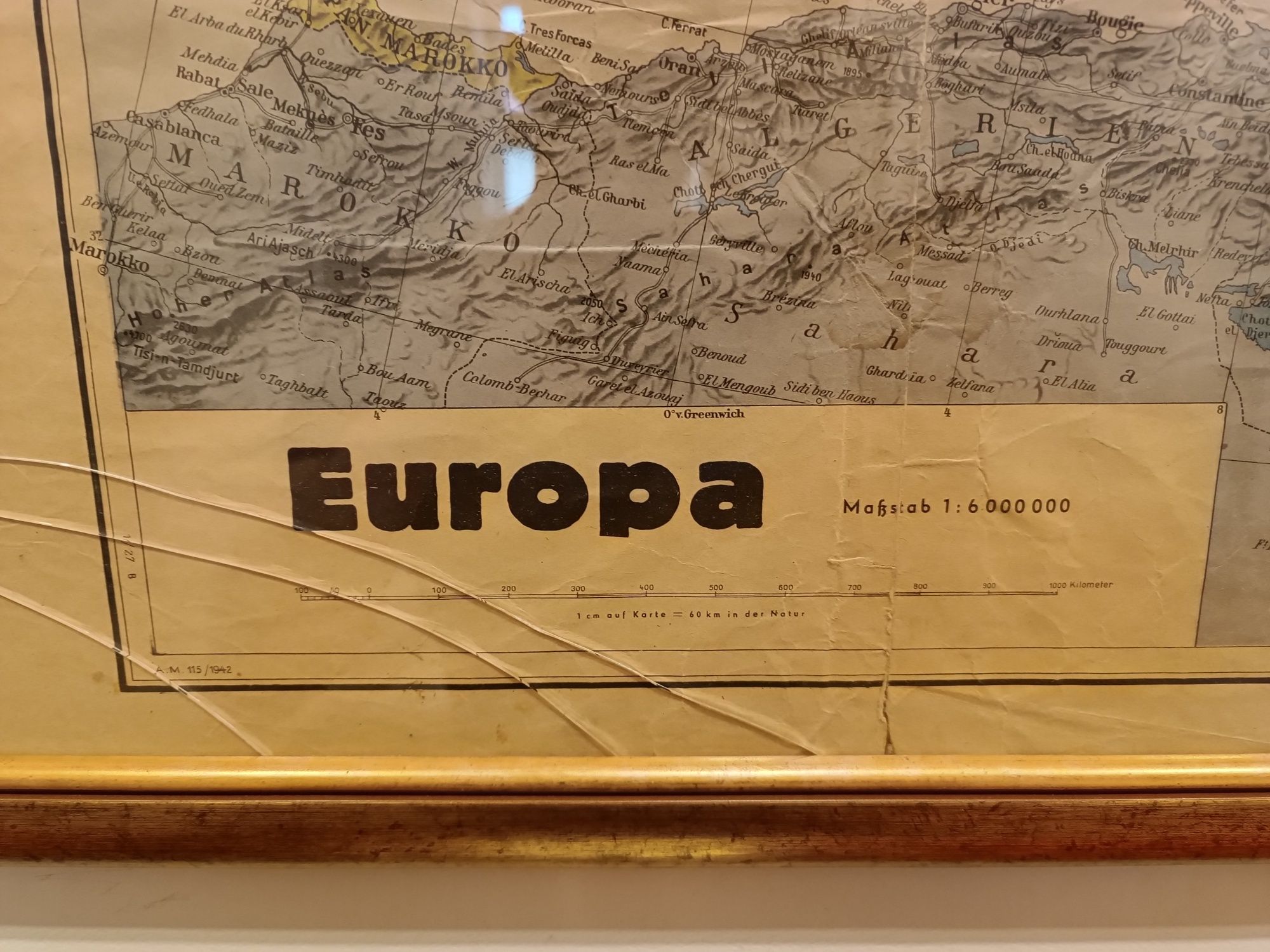 Stara Mapa Europy 1942
