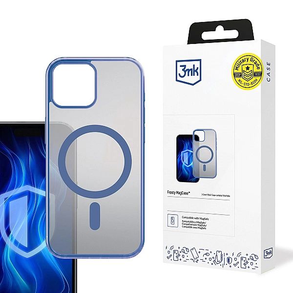 Etui 3mk Frosty MagCase Blue na Apple iPhone 12/12 Pro - niebieskie
