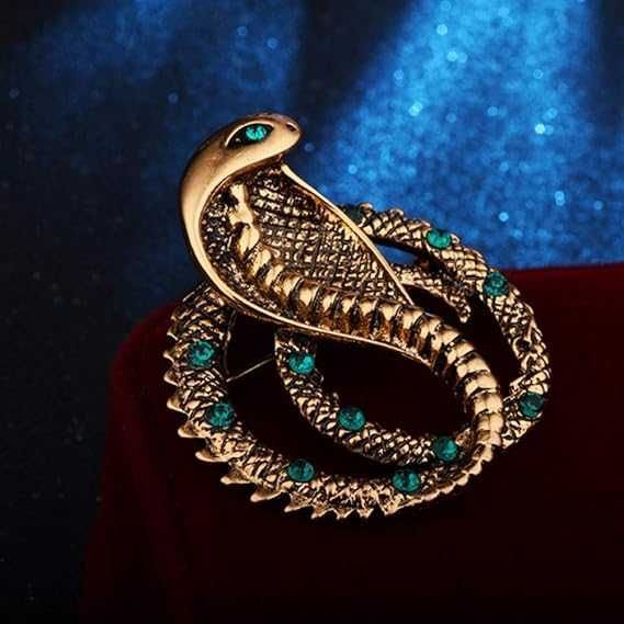 2 szt. HOLIBANNA broszka Żmija Kobra Cobra złota srebrna