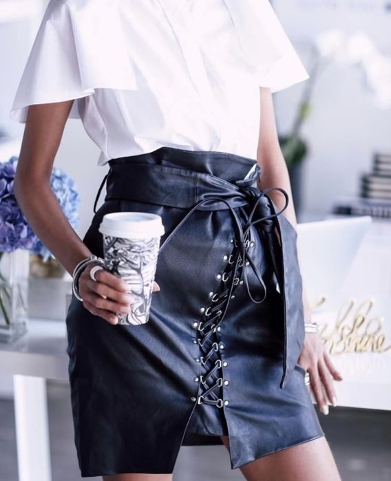 Спідниця з якісної еко шкіри розмір s-m