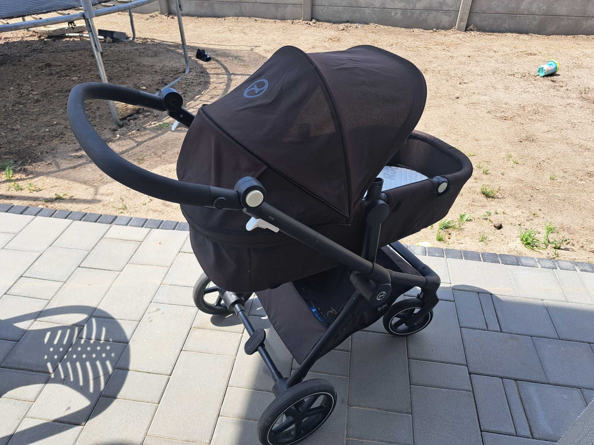 Wózek 3w1 CYBEX EOS LUX MOON BLACK Gondola ze spacerówką +Nosidełko