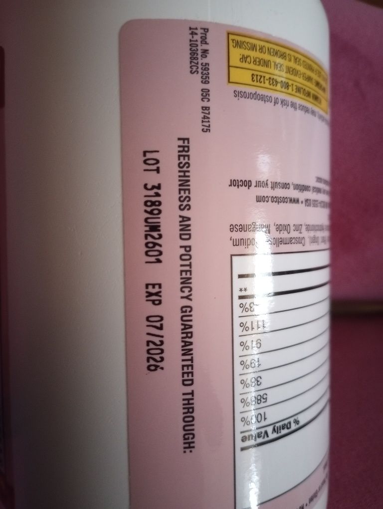 Kirkland calcium citrate magnesium zinc D3 500 tabletek USA