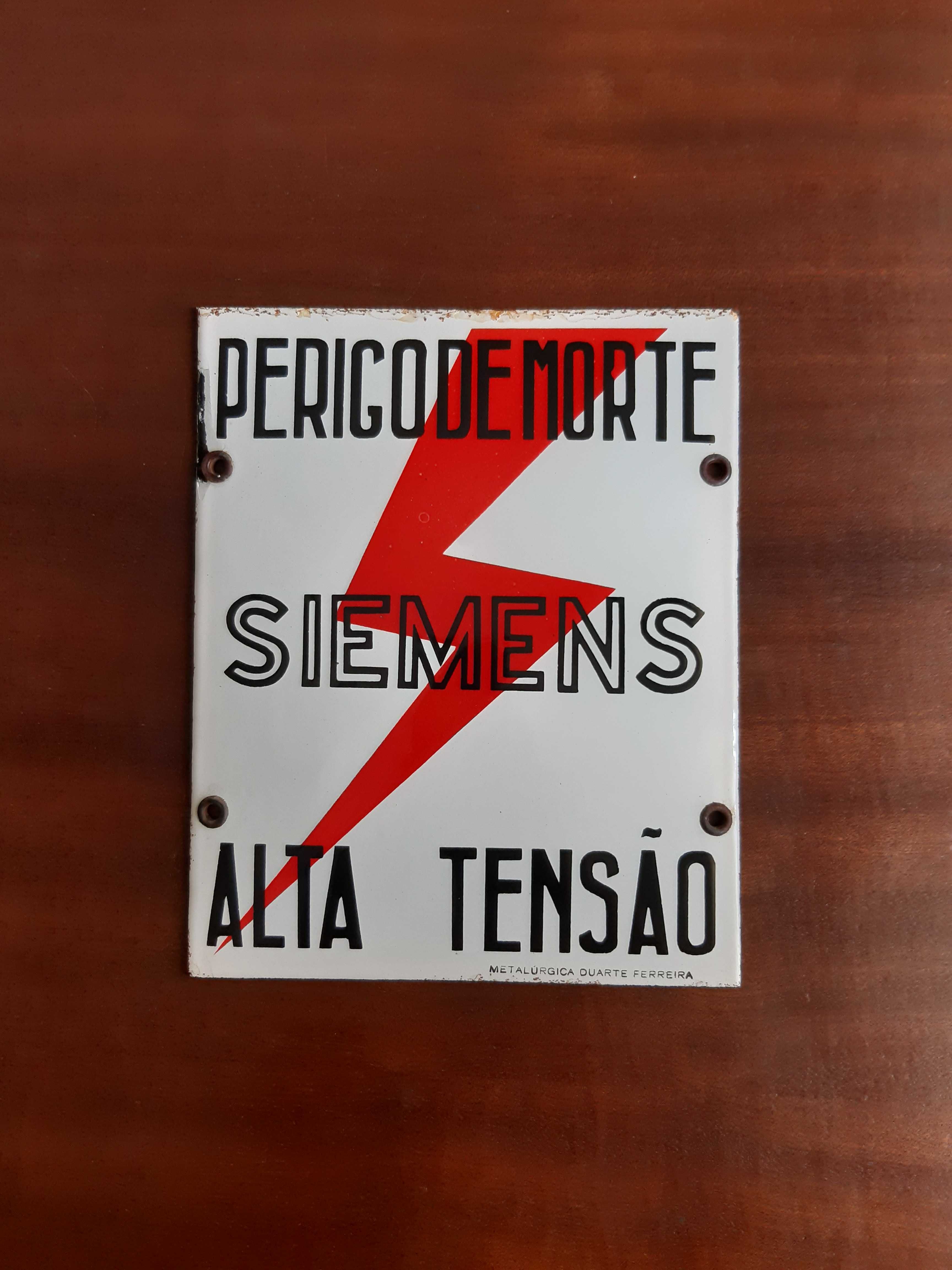 Placa "Perigo de Morte" Siemens (Portugal) séc. XX
