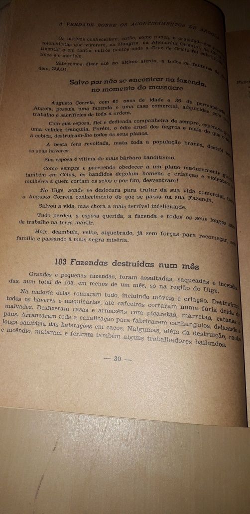 A Verdade sobre os Acontecimentos de Angola - Américo Barreiros (1961)