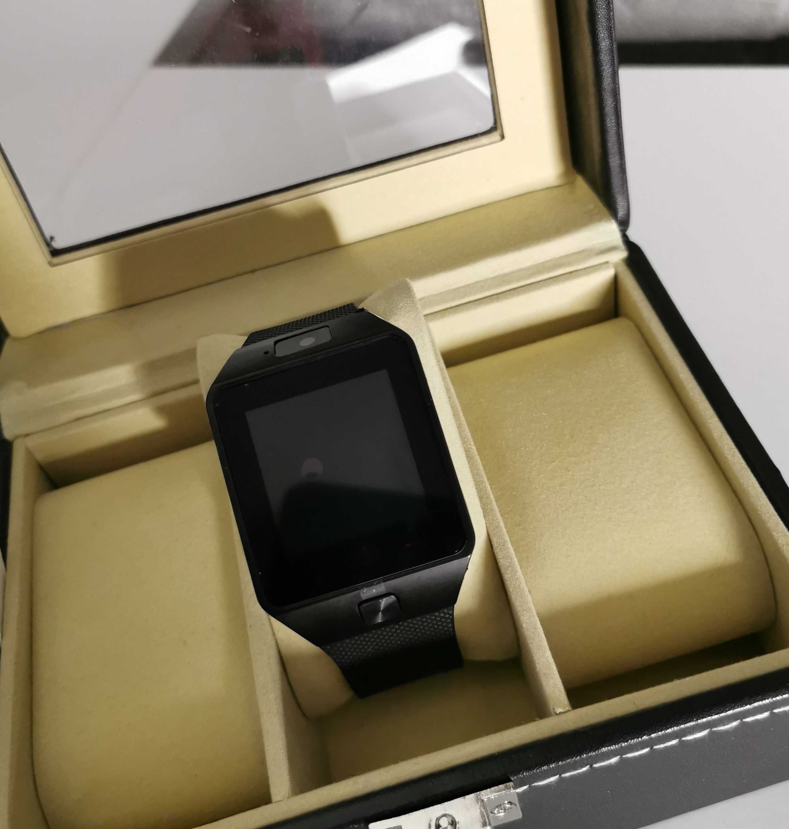 Zegarek Smartwatch do rozmów SIM karta smart kwadratowa koperta czarny