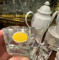 Świecznik mały kryształowy ręcznie robiony szklany dekoracja 753