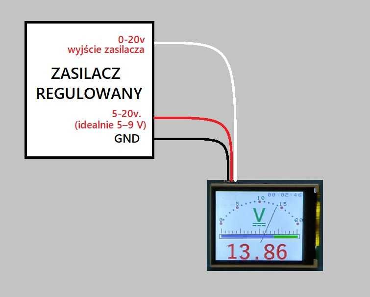 Woltomierz analogowy/cyfrowy wskaźnikowy  TFT 1.8 cala (błąd 0,5%)