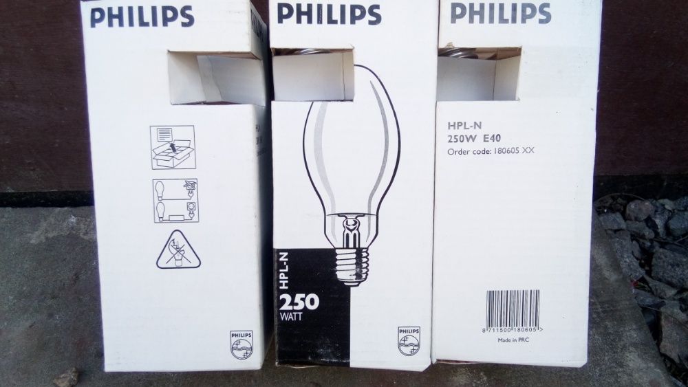Ртутная газоразрядная лампа Philips HPL-N250WE40;OsramHWL(MBFT)500wE40