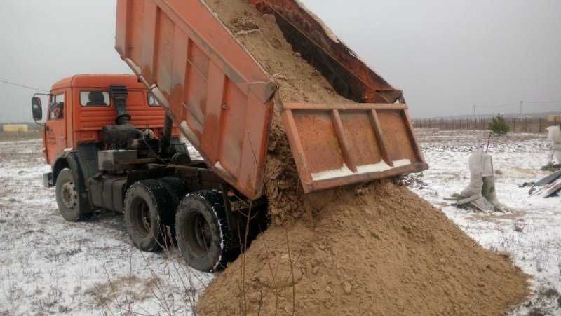 Отсев гранитный, песок речной, щебень, чернозем, бутовый камень, глина