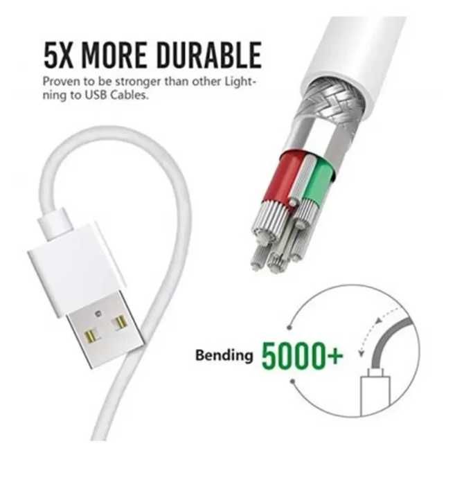 Kabel Lightning USB | 1 m | Biały | do Iphone 6 - 14