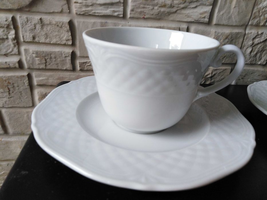 filizanka, 2 szt, porcelana, LUBIANA, biala, urocza, LAVAZZA