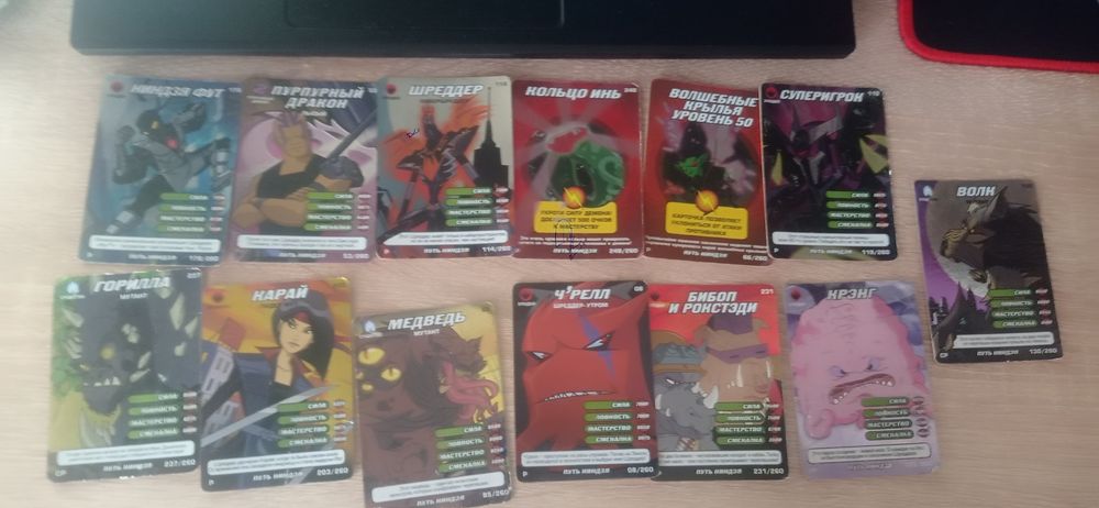 Карточки черепашки ніндзя боевая четверка