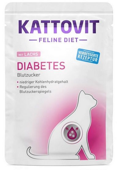 Karma dla kotów z nadwagą - reguluje podaż glukozy Kattovit Łosoś 85g