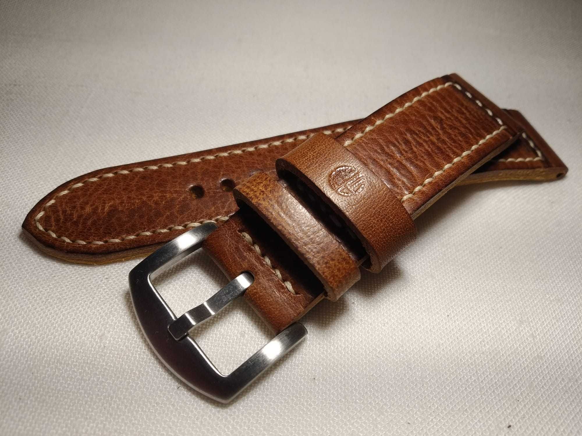 Pasek skórzany do zegarka 22 / 22 mm skóra Full Grain