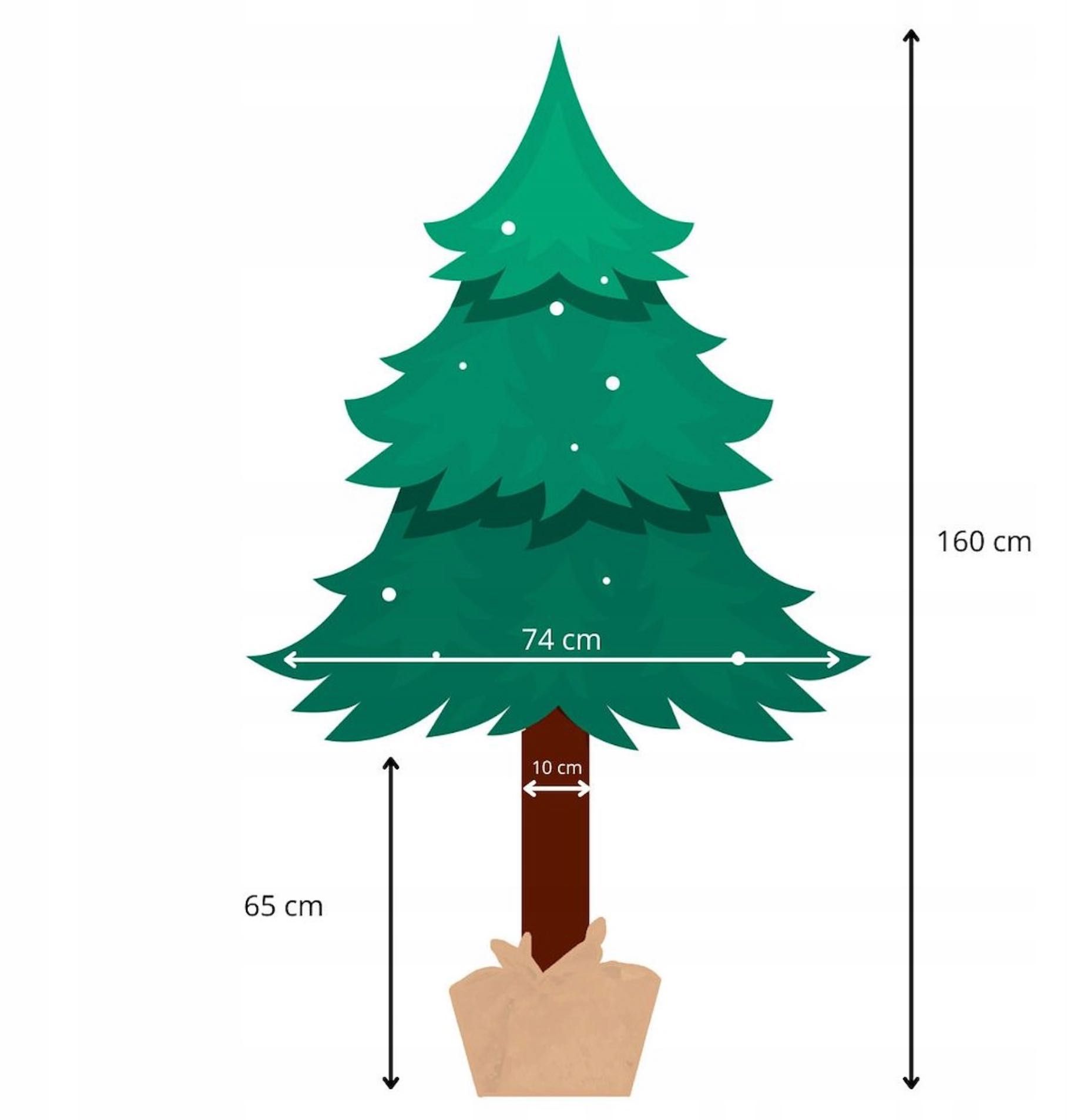 CHOINKA SZTUCZNA NA PNIU gęsta ośnieżona 160 cm diamentowa
