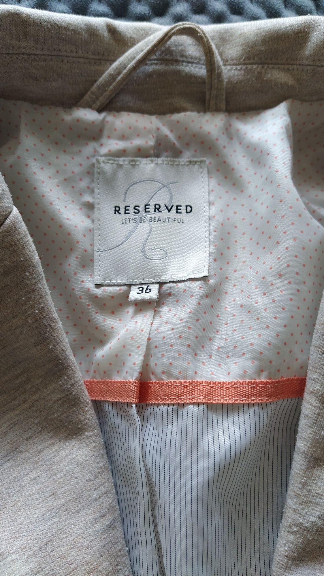 Żakiet marynarka Reserved 36 S beż