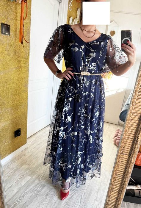 Granatowa sukienka maxi 50