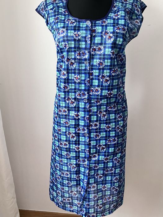 2x fartuch kuchenny damski podomka zapinany na guziki plus size