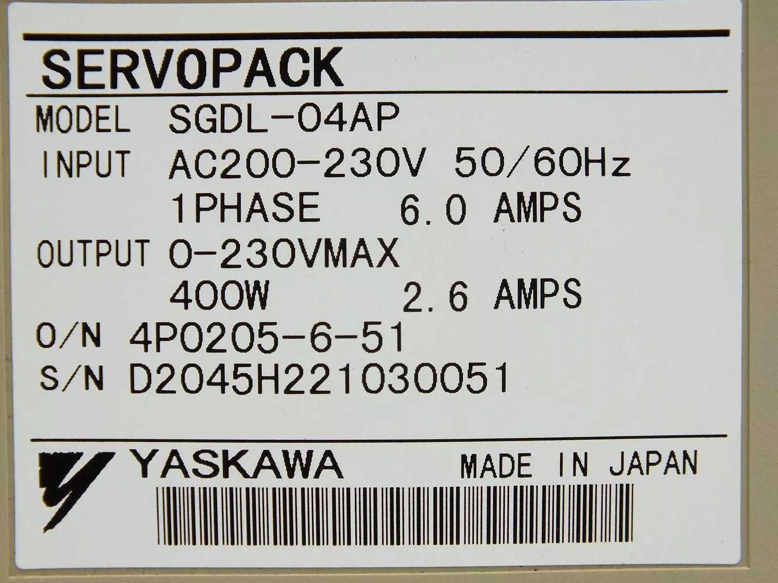 Серводрайвер Yaskawa SGDL-04AP