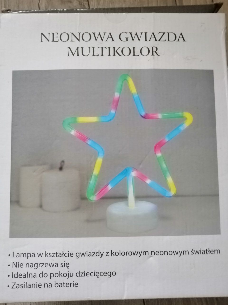 Neonowa gwiazda multicor led oświetlenie