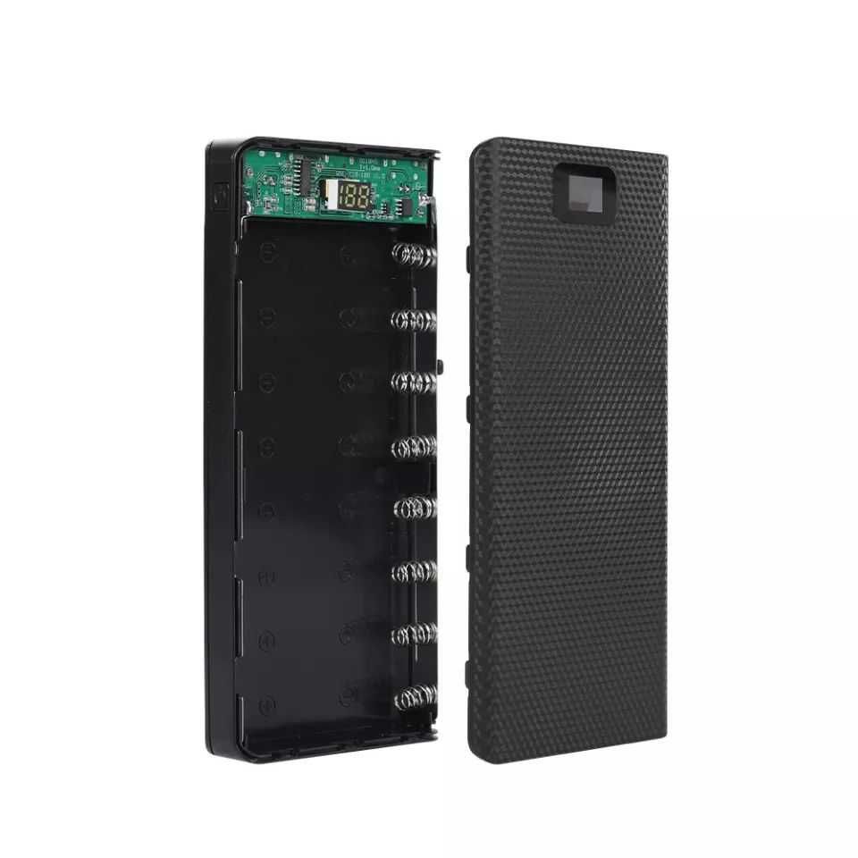 Корпус Power Bank на 8 аккумуляторов 18650 с дисплеем, black