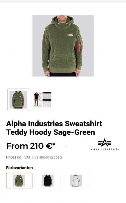 Нова кофта худи Alpha Industries USA Teddy bear