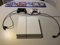 Ps4 branca+2 comandos+6 jogos