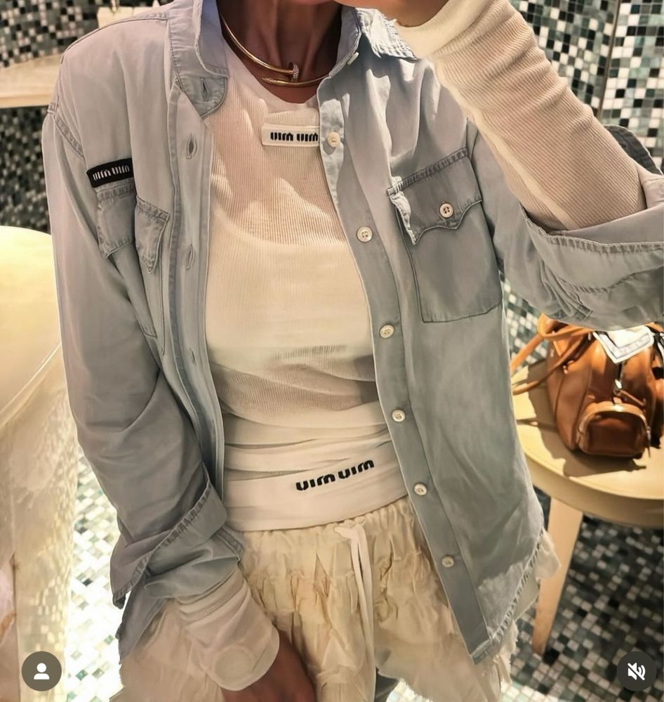 Рубашка хлопкова miu miu