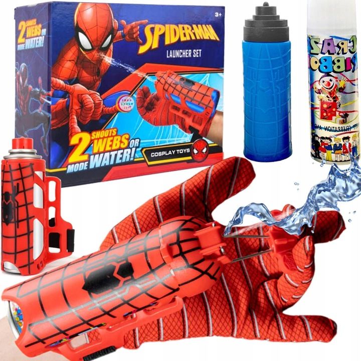 Spiderman Rękawica Wyrzutnia Sieci Wody 2w1 - Dla Małych Bohaterów!
