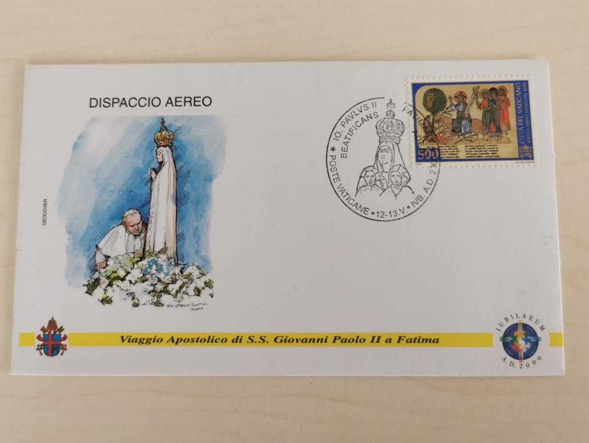 Envelope Selo,  Vaticano 2000, Viagem Apostólica Fátima João Paulo II