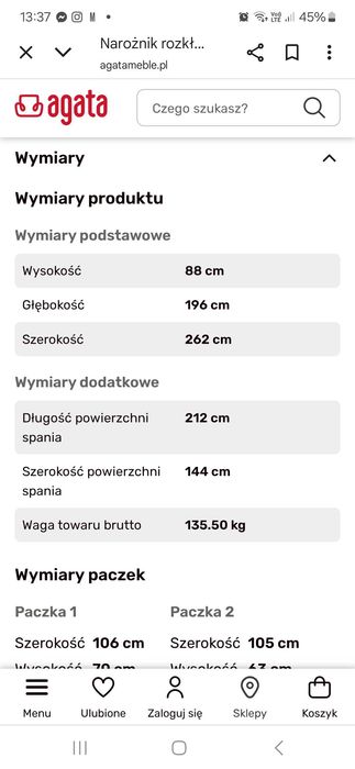 Narożnik z funkcją spania