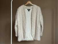 Kremowy sweter H&M owieczka baranek rozpinany luźny kardigan blezer