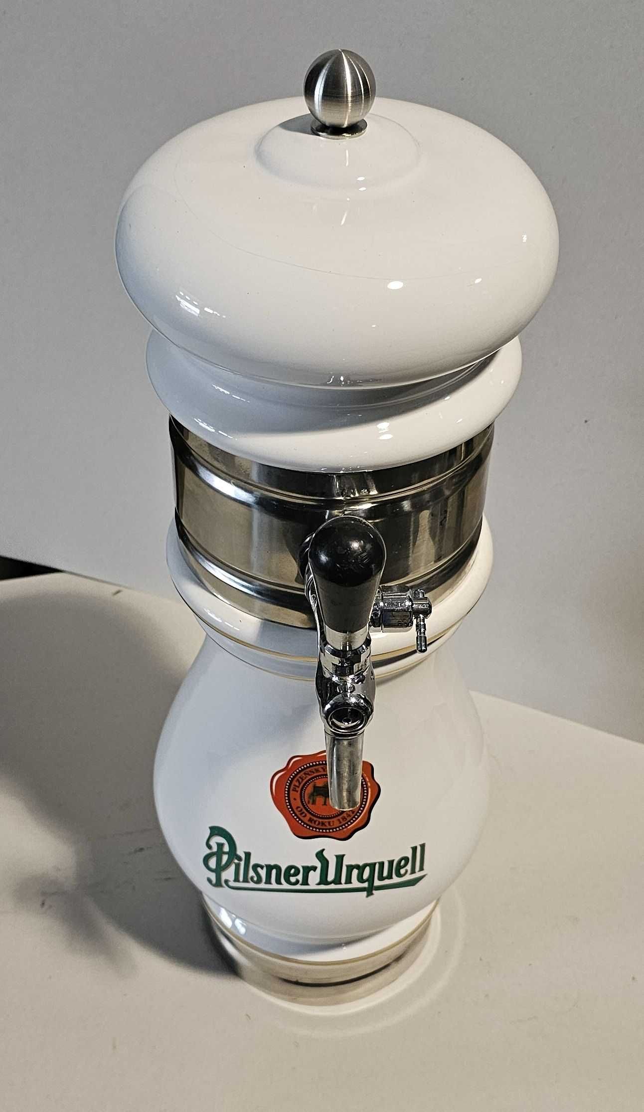 Nalewak ceramiczny porcelanowy do piwa kolumna Pilsner Urquell