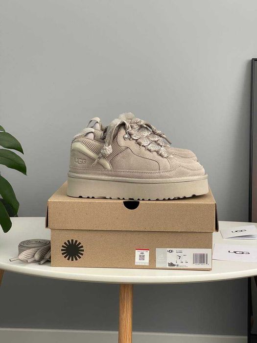 Женские ботинки UGG Lowmel Sneaker Platform Grey 36-41 Натур Замша!