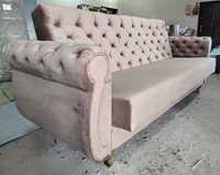 RATY sofa rozkładana CHESTERFIELD pik kryształami zbokami kanapa łóżko