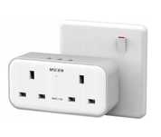 Adapter UK wtykowy z 3 portami USB, podwójny adapter wtykowy MSCIEN