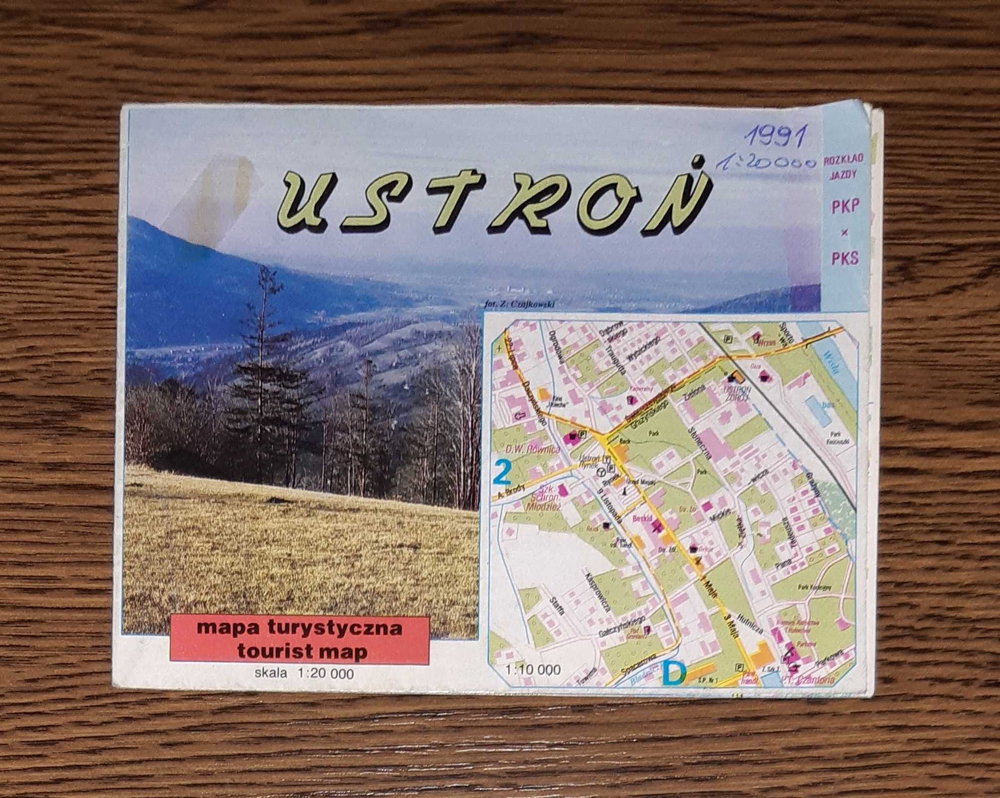 USTROŃ - mapa turystyczna 1991 w skali 1:20000