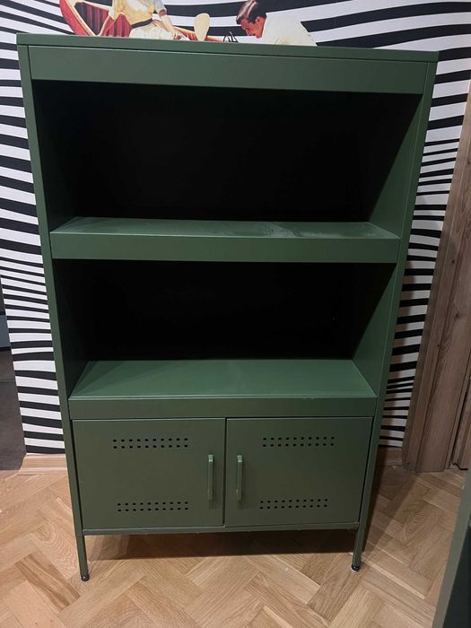 szafka regał komoda metal stal stalowa metalowa zielona khaki zieleń
