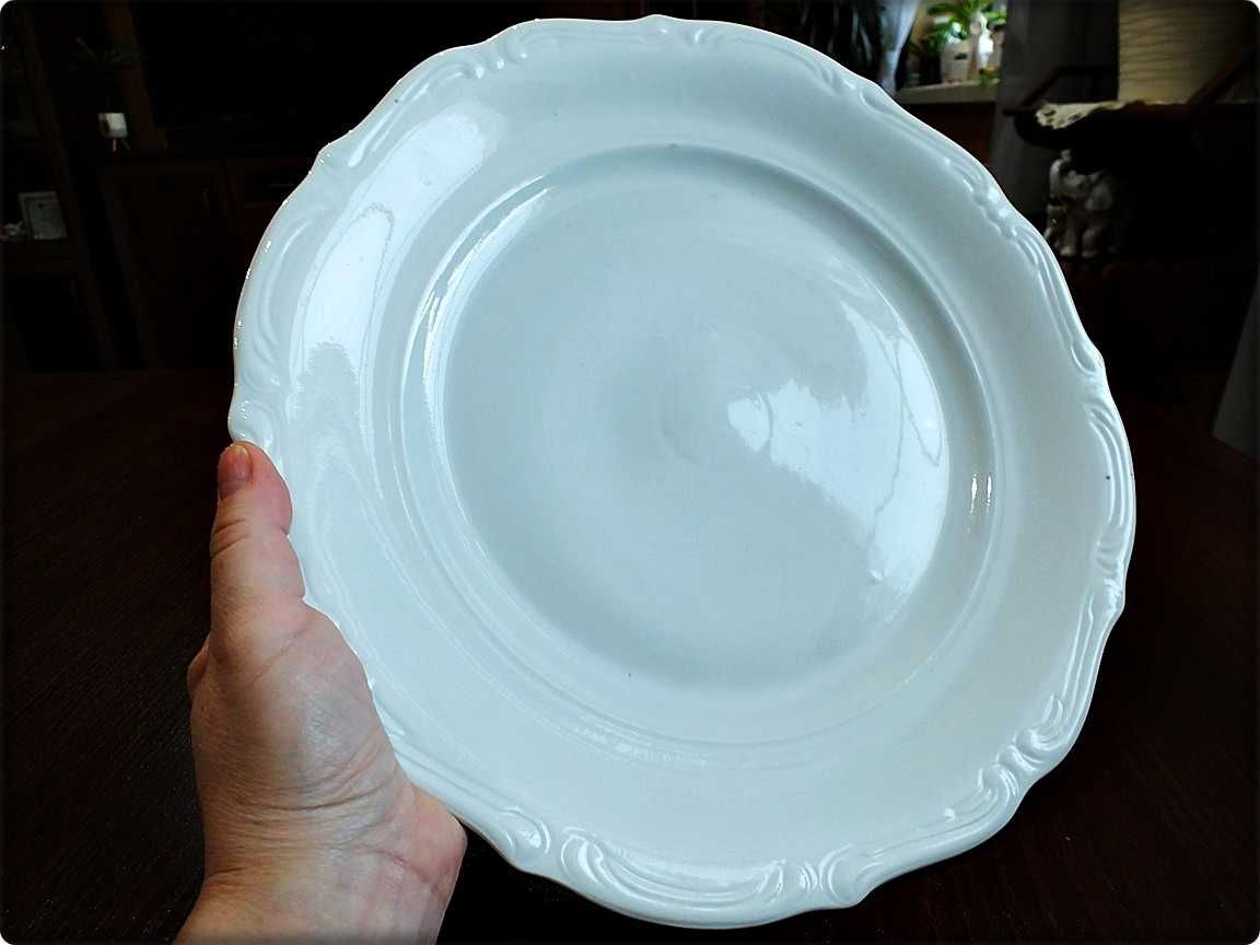 DUŻY Ogromny Talerz Porcelana Wałbrzych ø 32cm Patera Półmisek z PRL