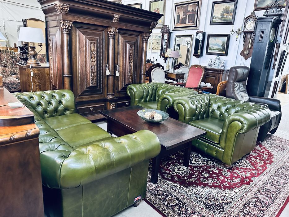 Ekskluzywny, angielski KOMPLET CHESTERFIELD 3+1+1 :)